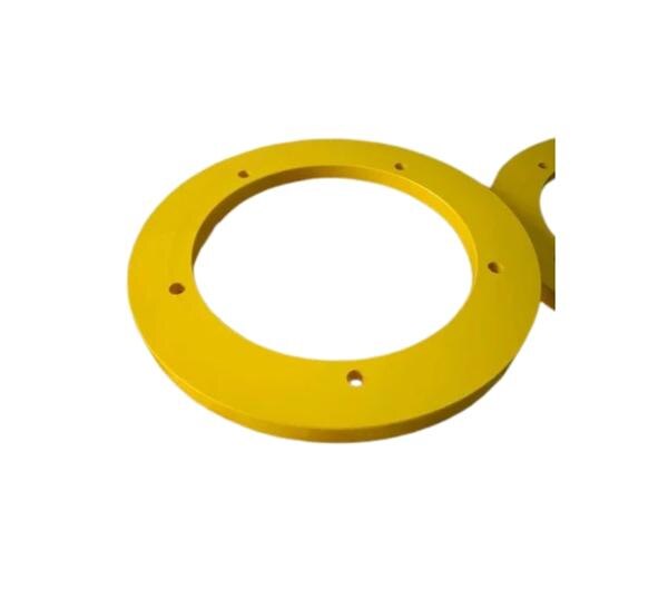 Top Elevator Part Manufacturers in Ahmedabad, Gujarat.At Kinjal Engineering Works, we specialize in delivering high-quality Elevator Parts that meet the rigorous demands of the elevator and lifting industry. Our precisely engineered components, like the yellow-coated ring bracket shown above, are designed to ensure stability, durability, and long-term service in various lift systems.Whether you're installing, maintaining, or upgrading a freight or passenger lift, our Elevator Parts are made to offer perfect compatibility and enhanced operational efficiency. This particular part is crafted from corrosion-resistant material and precision-drilled to ensure seamless integration into any elevator assembly.Features of Our Elevator Parts:Manufactured using premium-grade metals for long-lasting performanceCorrosion-resistant coating for indoor and outdoor applicationsCNC-machined for high precision and dimensional accuracyDesigned to fit custom and standard elevator systemsTested rigorously for strength and safety complianceWith an unwavering commitment to quality, Kinjal Engineering Works has become a trusted name in the industry for robust and affordable Elevator Parts. Each unit is fabricated under expert supervision, ensuring the highest standards in design and function.Looking for reliable Elevator Parts that perform under pressure? Explore our wide product range and experience the difference in engineering excellence.