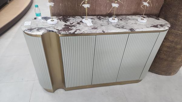 SIZE      - 3-door cabinet                 158*40*88cmmaterial - Stainless steel+                  high-density board