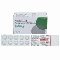 Medicine Type	Allopathic
Form Of Medicine	Tablet
Packaging Type	ALU-ALU
Packaging Size	10X10
Type of Product Range	Analgesic
Drotaverine Hcl-80mg +Aceclofenac-100 mg Table