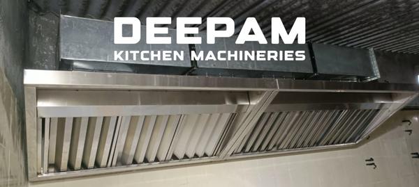 Deepam Kitchen Machineries is a manufacturer, exporter and supplier of Commercial Kitchen Exhaust Hood. We can customise the different sizes as per customer requirements. These products are fabricated using premium quality raw materials sourced from our valued vendors. All the prouducts are ergonomicalluy designed to take on the toughest jobs with optimum performance. Thus saving the time for cleaning kitchen and gives clean, smoke free kitchen and reduces heat and maintain kitchen hygiene.