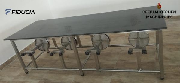 Deepam Kitchen Machineries is a manufacturer, exporter and supplier of Dining table with granite top. These products are fabricated using premium quality stainless steel 202 grade. We can customise the different sizes as per customer requirements. These products are fabricated using premium quality raw materials sourced from our valued vendors.All the prouducts are ergonomicalluy designed to take on the toughest jobs with optimum performance.