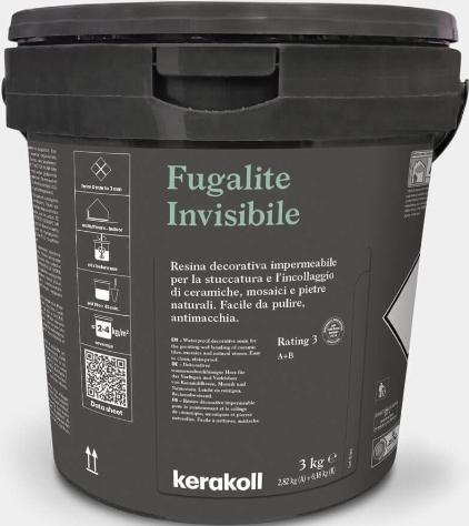 Fugalite InvisibileWaterproof, photochromatic, decorative resin for the grouting and bonding of glass mosaic and low‑thickness ceramic tiles. Guarantees aesthetic continuity.Fugalite Invisibile are ultra‑fine, recycled micro glass beads, with a high refractive power, ideal for bonding and grouting glass mosaics, wood‑effect tiles, and low‑thickness stone tile effect coverings without compromising the aesthetic, functional and hygienic continuity. Fugalite Invisibile is the solution to keep the beauty of artistic glass mosaics and blends intact.Ideal to bond and grout glass mosaicsIdeal to grout thin levelled slabs with narrow or adjacent jointsInternal floors and wallsThe perfect roundness of the micro glass beads gives an excellent workabilityImpermeable to water, stains and dirtPrevents the development of mould and bacteriaApproved for marine useBacteriostatic and fungistatic product (CSTB method)*