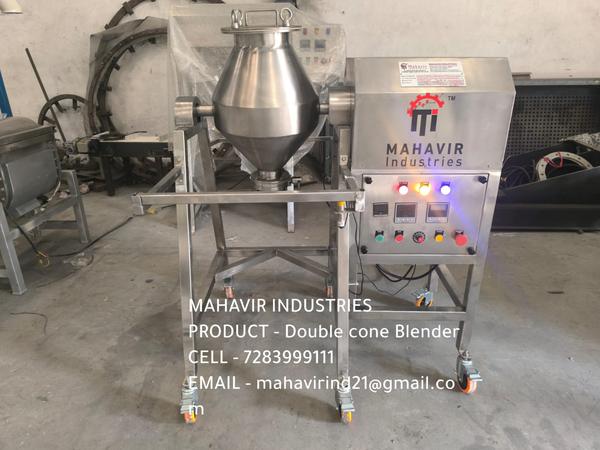 Double Cone Blender Capecity 15kg Moc Ss316 / Ss304 with Control Panal