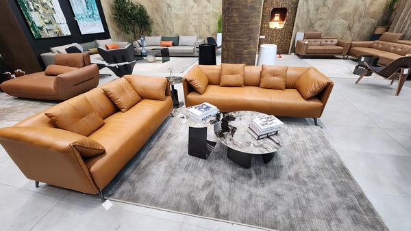 PRODUCT - 3+2 Seater sofa SIZE           - 207-86-72                                          167-86-72MATERIAL  Top grain leather + PVC