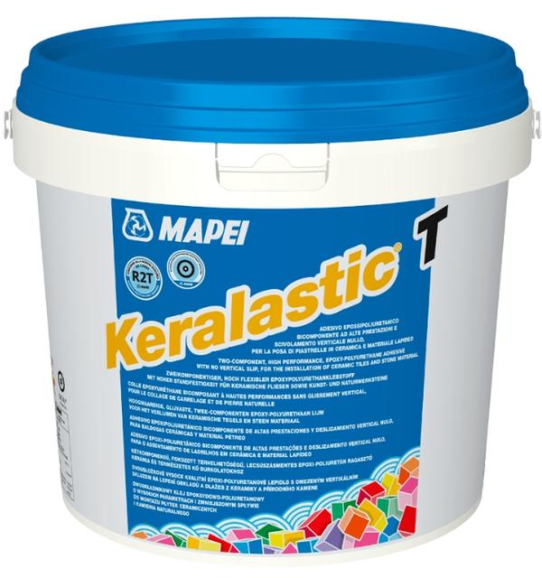 High performance two-component polyurethane adhesives for ceramic tiles and stone material.
Applications:
Keralastic is an improved reaction resin adhesive (R2). Interior and exterior floor and wall bonding of ceramic tiles, natural stone and agglomerates, mosaic on all types of substrates normally used in building. Particularly suitable for metal, wood, fibre-cement, rubber, PVC and linoleum surfaces. Absolutely necessary for bonding natural stone and agglomerates (all types of marbles, Verde Alpi, slate,…) also subject to movement and size variation due to the absorption of water (class C of dimentional stability according to Mapei standards). Applied in a continuous layer, they create a perfect waterproof surface on which ceramic tiles can be applied with the same product. Suitable for surfaces subject to accidental contact with water (for example wooden kitchen work surfaces).
Keralastic T (R2T) is the thixotropic version of Keralastic and is particularly suitable for vertical applications.