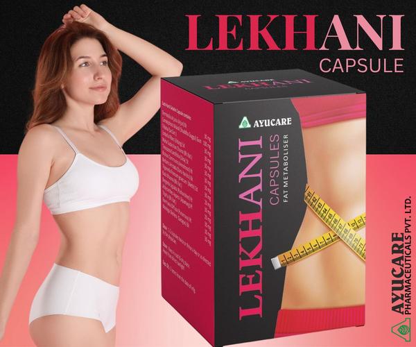 Lekhani is a powerful herbal fate metaboliser in obesity improving disturbed fat metabolism and corrects abnormal deposition of fat. Lekhani restores normal physique with no toxic side effects bynormalising the abnormal food urge. Lekhani is for Obesity, Removes extra fat from body the makes it slim and good looking.Capsule Ingredients : Arjuntwak & Vidabg, Shuddha guggul, Amrita & Daru haridra, Trikatu & Maha sudarshan, Arandmool & Punarnava, Saragavo & Triphla, Kashis bhasma & Apamarg, Methi and Pashanbhed.Dosage 1-2 Capsules twice or thrice a day or as directed by the physicianPrice Range Rs. 90 .00 Per Pack ( 30 Capsules)Packing 30 & 100 Capsules