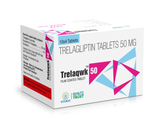 TRELAQWK 50 is a modern, once-a-week oral antidiabetic medication containing Trelagliptin 50 mg, developed to support adults with type 2 diabetes mellitus (T2DM). This formulation is designed to improve blood glucose regulation while offering patients the convenience of weekly dosing. Created under rigorous quality standards, TRELAQWK 50 combines therapeutic effectiveness with enhanced compliance and lifestyle ease.Active Ingredient:Trelagliptin 50 mgA next-generation DPP-4 (Dipeptidyl Peptidase-4) inhibitor with an extended half-life, enabling once-weekly administration. It helps improve glycemic control by preserving incretin hormones that naturally support insulin secretion and reduce glucagon production.Key Advantages:Delivers long-lasting blood sugar control with just one tablet per weekEnhances insulin production and decreases glucagon levels in a glucose-dependent mannerEffectively lowers both fasting and post-meal blood sugar levelsPerfect for patients who find daily medications challengingLowers the risk of hypoglycemia when not combined with insulin or sulfonylureasContributes to better HbA1c levels over continued useMechanism of Action:TRELAQWK 50 functions by inhibiting the DPP-4 enzyme, which degrades incretin hormones like GLP-1 (Glucagon-Like Peptide-1) and GIP (Glucose-Dependent Insulinotropic Polypeptide). By preventing their breakdown, Trelagliptin extends the action of these hormones, resulting in increased insulin release and reduced glucagon levels. This mechanism is particularly effective after meals, helping maintain optimal blood glucose levels throughout the week.Usage Instructions:Take one tablet weekly, ideally on the same day each weekCan be taken with or without mealsSwallow whole with water—do not crush or chewFollow your doctor's dosing guidelines exactlyIf you miss a dose, do not take two tablets together; speak with your doctor for guidancePossible Side Effects:TRELAQWK 50 is usually well-tolerated. However, some individuals may notice:HeadacheCommon cold-like symptoms (nasopharyngitis)Mild diarrheaGastrointestinal discomfortRare allergic responses like skin rashes or itchingShould any side effects persist or worsen, consult your healthcare provider immediately.