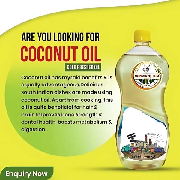 Top Coconut Oil Manufacturers in Ahmedabad.•	Flavor Profile: Coconut oil offers a light, slightly sweet flavor that enhances both sweet and savory dishes. It is particularly popular in tropical cuisines and works well for sautéing, baking, or making smoothies.•	Health Benefits: Known for its medium-chain fatty acids, coconut oil aids digestion and supports weight management. It also contains powerful antioxidants, which help fight off harmful free radicals and support the immune system.Ready to Elevate Your Health?Call us today for more information or to purchase your jar of pure Organic Coconut Oil. Experience the NandiRaj difference!📞 Call to Purchase!