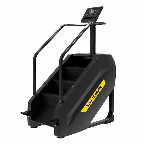 Stair Climber : This machine typically features a set of revolving stairs that continuously move, allowing users to step up and down. It replicates the action of climbing actual stairs, engaging multiple muscle groups more intensely.