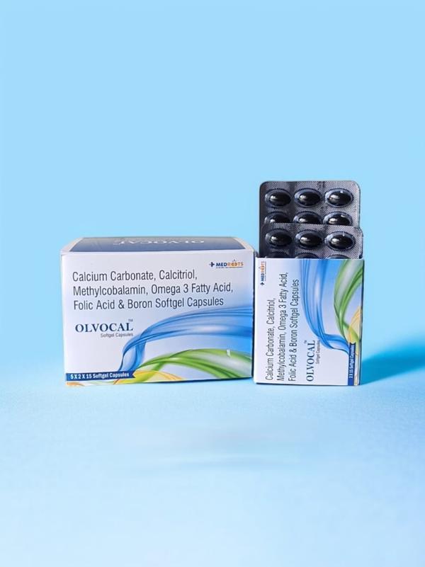 Methylcobalamin+calcitriol+calcium Carbonate+docosahexaenoic Acid+boron+folic Acid+eicosapentaenoic Acid contains Methylcobalamin, Calcitriol, Calcium carbonate, Docosahexaenoic acid (DHA), Boron, Folic acid, and Eicosapentaenoic acid (EPA). Methylcobalamin, a form of vitamin B12, protects the nerves from damage and promotes blood cell production. Calcitriol, a synthetic vitamin D, helps to promote bone health. Calcium carbonate is a dietary supplement used to treat calcium deficiency. Boron is a mineral that helps build strong bones and improve learning abilities.  Folic Acid is also known as folate or vitamin B9. It helps in producing blood (haemoglobin) in the body. DHA and EPA are omega-3 fatty acids that reduce cholesterol levels and promote brain and nerve health. Together, Methylcobalamin+calcitriol+calcium Carbonate+docosahexaenoic Acid+boron+folic Acid+eicosapentaenoic Acid can effectively provide nutrition.