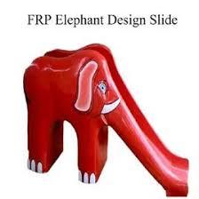 Red Fibreglass FRP Elephant Design Slide, For Outdoor, Age Group: 3 - 12 Years