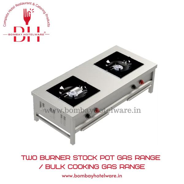 Two Burner Stock Pot Gas Range / Bulk Cooking Gas Range