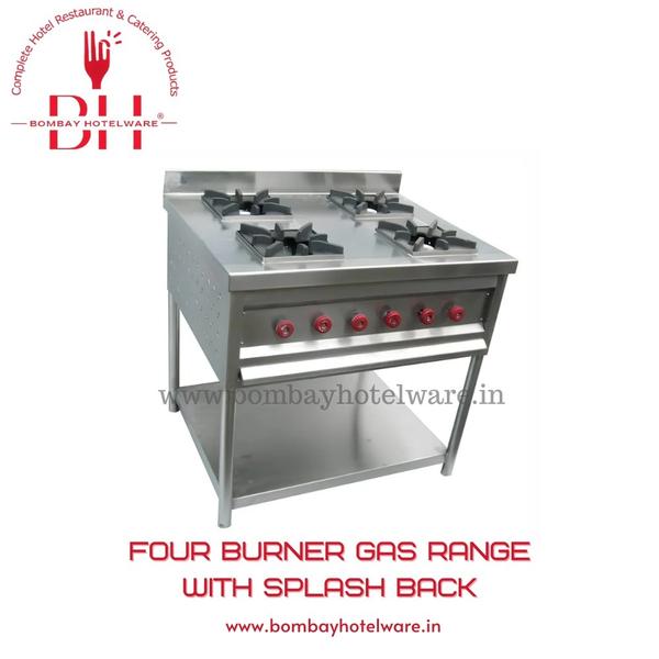 Four Burner Gas Range with Splash Back