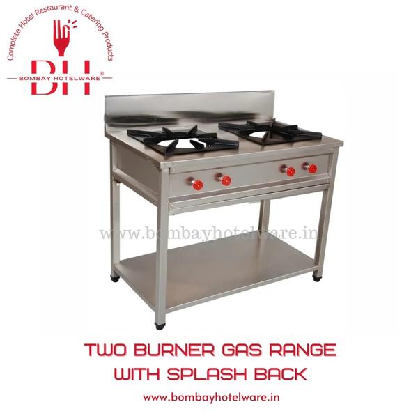 Two Burner Gas Range With Splash Back