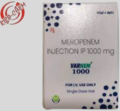 VARNEM 1000MG INJECTIONGet Latest PriceStrength	1 gmInjection Site	IV OnlyManufacturer Name	VARENYAMBrand	VARNEMPrescription/Non Prescription	PrescriptionUsage/Application	HospitalPackaging Type	VialSHREE GURU PHARMA MIRA ROAD (E) VARNEM 1GM INJECTION AVAILABLE AT WHOLE SALE       