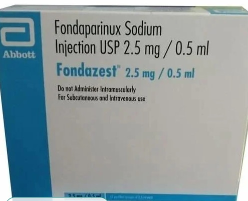 Fondazest 2.5mg/0.5mlGet Latest PriceBrand	ABBOTTMedicine Type	InjectionUsage/Application	HospitalComposition	FONDAPARINUX SODIUMPackaging Size	BOXSHREE GURU PHARMA MIRA ROAD (E) FONDAZEST 2.5MG INJECTION AVAILABLE AT WHOLE SALE RATE           
