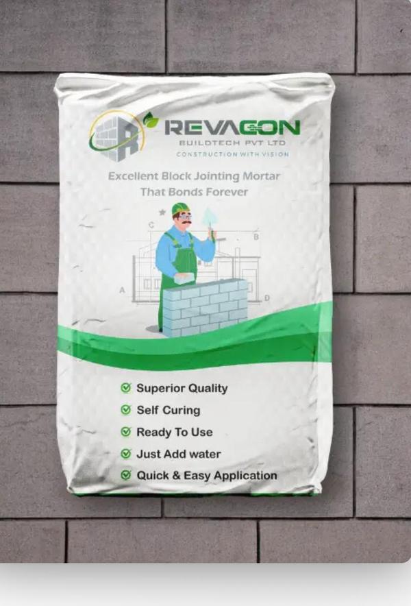 Jointing mortar is a ready-to-use, pre-mixed material specially designed for bonding blocks like AAC, concrete, or fly ash bricks. It is made from cement, graded sand, and chemical additives that ensure strong adhesion, quick setting, and minimal shrinkage. Jointing mortar offers a thinner joint layer (typically 3–4 mm), reducing material usage and increasing wall strength. It provides excellent workability, water resistance, and crack-free finishes. Used in modern construction, jointing mortar saves time compared to traditional cement-sand mortar and ensures uniform bonding. It is ideal for fast, clean, and efficient wall construction in both residential and commercial projects.