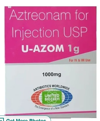 U-AZOM 1GMGet Latest PriceBrand Name	U-AZOM 1GMManufacturer	UNITED BIOTECHDose	1GMPackaging Type	BOX PACKINGComposition	AZTREONAMUsage/Application	INJECTIONMedicine Type	Finished ProductPrescription/Non prescription	PrescriptionSHREE GURU PHARMA MUMBAI U-AZOM 1GM INJECTION AVAILABLE AT WHOLE SALE RATE