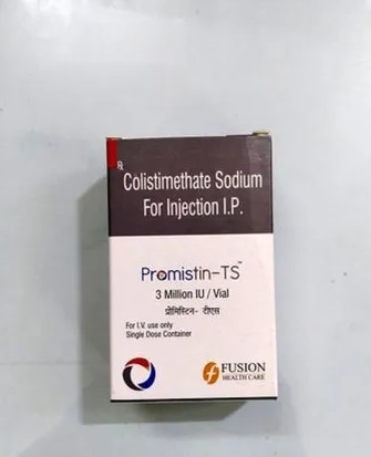 Promistin TS InjectionGet Latest PriceBrand Name	PromistinStrength	3 MIUManufacturer	Fusion Healthcare Pvt. Ltd.Injection Site	IVForm	SolutionPackaging Type	VialDescription : Colistimethate sodium is a cyclic polypeptide antibiotic derived from Bacillus polymyxa var. colistinus and belongs to the polymyxin group.Indications :Intravenous administration for the treatment of some serious infections caused by Gram-negative bacteria, including those of the lower respiratory tract and urinary tract, when more commonly used systemic antibacterial agents may be contra-indicated or may be ineffective because of bacterial resistance.Treatment by inhalation of Pseudomonas aeruginosa lung infection in patients with cystic fibrosis (CF).Post surgical infections in hospitalized patients, Neonatal sepsis, Nosocomial infections, Ventilator –associated pneumonia (VAP)Contra-Indications : Hypersensitivity to colistimethate sodium (colistin) or to polymyxin B. Patients with myasthenia gravis.Storage : Store below 25C. Protected from light.
