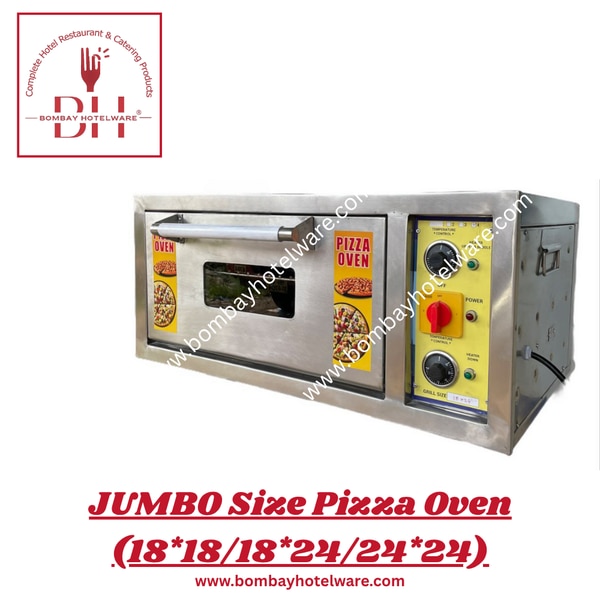 Take on bulk pizza orders with this JUMBO-size commercial pizza oven. Features 2 heavy-duty trays (18“x24”) and stone base for even baking—perfect for restaurants, chains, and large kitchens.✔ Extra-Large 2 Trays – 18“x24” Each  ✔ Stone Deck – Crisp & Even Baking  ✔ Rugged Build for Continuous Use  ✔ Ideal for Pizza Parlours & Food CourtsAlso Available in 18“*18” & 24