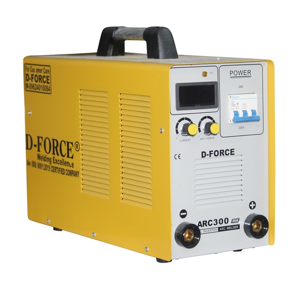 ARC 300 GT Manufacturers in AhmedabadWe are also supply in Andhra Pradesh, Arunachal Pradesh, Assam, Bihar, Chhattisgarh, Goa, Gujarat, Haryana, Himachal Pradesh, Jharkhand, Karnataka, Kerala, Madhya Pradesh, Maharashtra, Manipur, Meghalaya, Mizoram, Nagaland, Odisha, Punjab, Rajasthan, Sikkim, Tamil Nadu, Telangana, Tripura, Uttar Pradesh, Uttarakhand, and West BengalD-FORCE MAKE 300 AMP ARC / ARGON IGBT BASE SINGLE PHASE WELDING INVERTER HANDY AND PORTABLE FOR SITE AND WORKSHOP USED .WITH ACCESSORIES.1) HOLDER WITH CABLE2) EARTHING CLAMP WITH CABLETECHNICALE FITURESINPUT SUPPLY :- 230 V AC SINGLE PHASEWELDING ROEADS:- 2.4MM /3.15MM CONTINES 24 HOURS GAURRENTY USED.OUT PUT VOLTAGE 85V DCAMP RANGE - 15 TO 300DUTY CYCULE - 60%NOTE - OUR MACHINE ONE YEAR GUARRENTY WITH PART REPLACEMENT AND SERVICE LIFE TIME FREE.