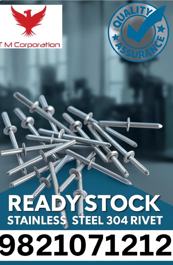 Artha alloys is the company which is most leading company for import and export business. They sell the product of ss, duplex, brass, copper etc. We also manufacture ss 304 rivet. This process involved cutting, cold/hot forming, body shape, quality control, etc. The manufacture process beings with selecting the stainless steel 304 wire or rods. Then ss 304 wire are cut as per the desired length of rivet 304 stainless steel. By using dies the head has given shape. cold forming:- where the metal is shaped at room temperature. Hot forming:- where the metal is heated before being shaped. 304 rivet stainless steel are made with drawing. Drawing are always proved by consumer. As per the drawing ss 304 rivet are cut. Finishing of rivet 304 are commonly matt, bright, etc. Why does finishing matter. By Polished or passivated finishes improve performance of ss rivet ss 304.Stainless steel 304 rivet are uses in Automotive Industry, Aerospace Industry, Construction & Architecture, Electrical & Electronics, Marine Applications, HVAC Systems, Kitchen Equipment & Appliances, Railways, Furniture Manufacturing, Industrial Machinery, Solar Panel Mounting Systems, Signage and Display Boards, Medical Equipment, Petrochemical & Chemical Plants, Resistant to chemical corrosion, Textile & Garment Industry, Luggage and Bags, Electrical Transmission Towers, Fencing & Security Equipment, Renewable Energy Equipment, Home Improvement, etc. We also proved the ss304 rivet all over the country. For example:- UAE, Saudi Arabia, Australia, Europe, Russia, Germany, United States of America, London, Canada, Iran, Turkey, Bangladesh, Thailand, Italy, France, South Africa, Sri Lanka, Israel, Oman, Finland, Qatarand, Kerala, Visakhapatnam, Tamil Nadu, Karnataka, MIDC, Gujarat, Uttar Pradesh, Delhi, Noida, Andhra Pradesh, Bangalore, Goa, Chandigarh, Puducherry, Bihar, Telangana, Hyderabad, Assam, Himachal Pradesh, Chhattisgarh, Odisha etc. The size range of 304 ss rivet is commonly diameter start from 1.6mm and end at 6.4mm. Grip range of ss 304 rivet start at 0.5mm and end at 25mm. Length of rivet 304 ss start at 4mm and at 50mm. Customization is also available for 304 stainless steel rivet. We customized (lengths, diameters, and heads) for specific applications. Threaded rivets may follow DIN, ANSI, ISO, or JIS standards.Chemical Composition of SS 304 rivet. Element Percentage (%) Chromium (Cr) 18.0 – 20.0% Nickel (Ni) 8.0 – 10.5% Carbon (C) ≤ 0.08% Manganese (Mn) ≤ 2.00% Silicon (Si) ≤ 1.00% Phosphorus (P) ≤ 0.045% Sulfur (S) ≤ 0.030% Iron (Fe) Balance (~65–70%) Why this chemical composition is used? 1. Excellent corrosion resistance, 2.Non-magnetic in annealed condition, 3.Good weldability and formability, 4.High strength for mechanical fastening like rivets etc.Packing The packing of SS 304 rivets is done carefully to prevent damage, rust, and mix-ups in sizes or batches. Packaging may vary based on quantity, size, and customer requirements. Rivet 304 ss pack in wooden box then the stainless steel is properly packed. Then they are label and dispatch for delivery. After dispatch they are track by company. Why to choose ARTHA ALLOYS for stainless steel 304 rivet. Delivery is always on time.Raw material is always ready stock. Quality assurance.No minimum order quantity. Inspection of processed goods.iso 9001: 2008 certificate company. Supplying to Indian and oversea consumers. Government of india recognised export house.