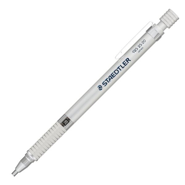 STAEDTLER Mechanical pencil 925 25 for writing, drawing & drafting with metal barrel in 2.0 mmSTAEDTLER Professional Mechanical pencil for writing and drawingThe rigid, cylindrical lead sleeve, ideal for use with rulers and templatesCushioned lead for high level of break resistanceOn the top of the pencil it has got PVC and a latex-free eraser.Made of metal barrel and designed to prevent fatigue even when writing for long periods of timeThe grip is finished with a sense of stabilityThis drafting pencil is a comfortable and practical tool for artists, writers, and designers. Its fixed sleeve allows for a clear view of the paper and is easy to use with straightedges. It comes with HB lead and features a lead grade indicator.Grooved, anti-slip grip for stable writing and drawing.Low Centre of gravity design and lengthen nib design to make the center of gravity long lasting.Press the button to bring out the pencil lead and long press to extend or retract.