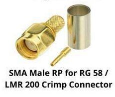 SMA Male RP for RG58/LMR 200 Crimp Connector