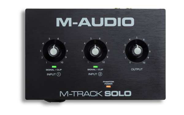 The M-Track Solo is the best, most portable recording interface in its class. It delivers 48 kHz audio resolution in a compact and easy to use format that is ideal for creating music on any Mac, PC or iOS device. This versatile interface works great for recording any type of sound source and features a single Combo Crystal Preamp with phantom power, plus a switchable Line / Instrument input making it compatible with any guitar or microphone. Plus, with M-Track Solo's 2-channel recording you can use both line inputs simultaneously to capture digital pianos, drum machines or any other stereo 1/4
