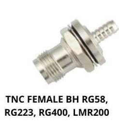 TNC FEMALE BH RG58, RG223,RG400,LMR200