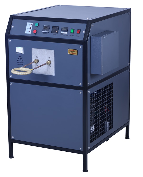 5kW Induction Hardening Machine with Inbuilt Chiller, engineered for efficient, fast, and consistent metal hardening. Designed for automotive, tool & die, and manufacturing industries, this compact system offers precise surface hardening of shafts, gears, pins, and other metal components.
With a built-in industrial-grade chiller, the machine ensures optimal cooling and uninterrupted operation, eliminating the need for external cooling systems.
✅ Key Features:
Power Output: 15kW – ideal for small to medium-size hardening jobs
Integrated Chiller System – ensures thermal stability and prevents overheating
Touchscreen Control Panel – user-friendly interface with programmable settings
Fast Heating with Deep Penetration – improved hardness and wear resistance
Compact & Portable Design – saves space and fits easily into production setups
Energy Efficient Induction Heating Technology – reduces power consumption
Precise Temperature Control – minimizes distortion and scaling