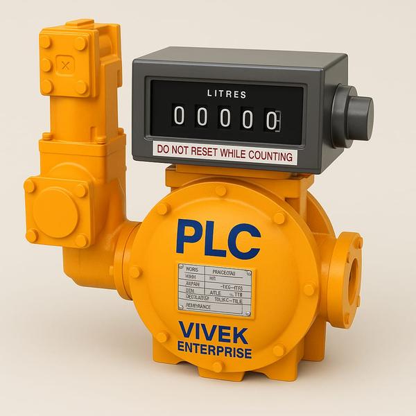 Product DescriptionThis is a mechanical Positive Displacement (PD) flow meter manufactured by Vivek Enterprise under the PLC brand. Specially engineered for accurate measurement and rugged field performance, this meter is designed to handle a range of fuels including Petrol, Diesel, and ATF (Aviation Turbine Fuel).The product lineup includes multiple models to suit different flow requirements:M40 – Flow range: 25–250 LPM (Litres Per Minute)M50 – Flow range: 55–550 LPMM80 – Flow range: 111–1150 LPMM100 – Flow range: 170–1700 LPMM150 – Flow range: 300–3000 LPMKey features:✅ Built for heavy-duty, rough and tough industrial applications✅ Reliable mechanical counter for clear, easy-to-read volume display✅ Optional digital volume preset feature available for automated dispensing operations✅ Highly suitable for fuel transfer, bulk dispensing, and industrial fuel systemsWith precision engineering and durable construction, PLC mechanical PD flow meters by Vivek Enterprise ensure consistent and accurate flow measurement even under demanding conditions, making them ideal for continuous industrial use.