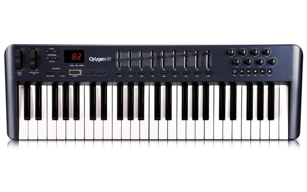 The Oxygen 49 USB MIDI controller delivers next-generation functionality from M-Audio®, the leading innovator in mobile music production technology. Oxygen 49 features eight assignable knobs and nine assignable sliders, plus dedicated transport and track select buttons. DirectLink mode automatically maps these controls to common DAW functions* including transport, mixer, track pan and plug-in parameters. Built-in factory presets offer support for popular virtual instruments right out of the box—no complicated setup required. Velocity-sensitive keys and a sleek, compact design round out a portable keyboard that’s perfect for both production and performance. No other MIDI controller in this price range has so much functionality while remaining easy to use.Streamlined Session ControlFeaturing eight assignable knobs, nine assignable sliders, dedicated transport controls and track up/down buttons, Oxygen 49 gives you total control over your session—allowing you to stay engaged in the creative flow of recording and mixing music rather than being interrupted by the constant back and forth between QWERTY keyboard and MIDI controller. DirectLink mode automatically maps Oxygen 49 controls to common DAW parameters*—while factory presets provide instant mapping to popular virtual instruments including Xpand!™2, Hybrid™, Velvet®, Strike®, Oddity, ImpOSCar and MiniMonsta. Use the dedicated Select buttons to quickly switch MIDI channels and presets for deep tactile control over multitimbral software instruments. Interfacing a MIDI controller with your software doesn’t get any easier than this.Professional QualityM-Audio pioneered the category of mobile MIDI keyboard controllers, and we continue to be the best-selling name in the game. In fact, M-Audio controllers are used by more professional producers and players than any other brand on the market. Thanks to continued innovation over the course of nearly a decade, you’ll find that the Oxygen 49 controller has a solid, reliable build—and puts as much musicality into the keyboard as it does into the complement of other MIDI controls.Pro Tools CompatibleThe Oxygen 49 MIDI controller offers out-of-the-box integration with Pro Tools® software—the industry standard DAW found in professional, project and personal studios around the world. With DirectLink, the Oxygen 49 controls instantly map to key parameters in the Pro Tools Mixer, Edit and Transport windows—as well as the powerful suite of virtual instruments bundled with Pro Tools. Together, Oxygen 49 and Pro Tools software provide streamlined workflow in a formidable system with tons of interface options and industry-standard file compatibility.A New Approach to Making MusicWith Ignite, you can now capture your ideas quickly with professional results. Individual musical ideas are captured as phrases, simply called clips. Multiple clips can be played back together, or even grouped to create more complex phrases and song sections. Ignite provides seamless integration with any current M-Audio keyboard controller. Once connected to your computer, the key parameters will be automatically assigned, or mapped, to the front panel controllers. This tight integration provides an out-of-the-box solution that simply works—with no set-up chores to perform.Sound Your BestIncluded with Ignite are over 275 remarkable instrument sounds developed by AIR Music Technology. In addition to a versatile arpeggiator, Smart MIDI technology provides both a Chord Player and a Phrase Player that can introduce new musical parts to enhance your production—even a drum pattern. Email your ideas to the rest of the band. Share your musical ideas and songs with other musicians through SoundCloud—all without ever leaving Ignite. Plus, you can export WAV and MIDI files, and then import them into any DAW recording software—including Pro Tools.Features - 1. 49 velocity-sensitive keys2. 8 MIDI-assignable knobs3. 9 MIDI-assignable sliders4. 6 dedicated transport controls5. Dedicated track up/down buttons6. DirectLink mode automatically maps controls to common DAW parameters7. Factory presets map controllers to popular virtual instrument software8. Unique Select buttons for on-the-fly step through of presets, program changes and MIDI channels9. 4 velocity curves and 3 fixed velocity settings10. Sustain pedal input11. Class-compliant with Windows XP, Windows Vista and Mac OS X12. USB bus powered13. Includes Ableton Live Lite14. Includes Ignite music creation softwareSpecifications - MIDI Data from variable controllers:MIDI Control NumberRPN/NRPNProgram, Bank LSB, Bank MSBPitch BendGM/GM2/XG SysEx MessagesMIDI Data from buttons/switches:Note OnNote On/Off toggleMIDI CC On/Off toggleProgram, Bank LSB, Bank MSB presetsMIDI Machine Control functionsGM/GM2/XG SysEx messagesWeight: 6.4lbs. (2.9kg)Size: 29“ L x 9.4” W x 3.7