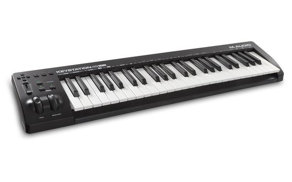 Simple Software ControlStart creating and performing music with your mac or PC with the world’s best-selling keyboard controllers: The Keystation Series from M-Audio. Whether you’re a seasoned pro looking for just the right controls or are looking to get started with the right USB MIDI controller, the Keystation 49 MK3 is a simple, powerful MIDI controller designed for sequencing music and playing virtual instruments on your Mac or PC. Keystation 49 MK3 features 49 natural feeling full-size velocity-sensitive keys and comprehensive controls that expand the range of playable notes, expressive capabilities, and enhance your recording workflow.Musical ControlWith Keystation 49 MK3, maximizing your creativity while minimizing the complication is easy: Use the fully assignable octave range buttons; pitch-bend and modulation wheels; volume slider, and transport and directional controls to play, perform, and record with your music software without using a mouse or trackpad. Keystation 49 MK3 also features a 1/4” (6.3mm) sustain pedal input that lets you use an external control pedal, such as the M-Audio SP2 (sold separately), for genuine piano sustain.Pure Player ExperienceCompact, lightweight and durable, Keystation 49 MK3 is perfect for traveling musicians who want to take command of music software during live performances or for producers who wish to add an intuitive MIDI controller with a natural feeling keybed to their studio—it easily satisfies both roles. For an easy-to-use and portable setup, Keystation 49 MK3 is USB-powered, class-compliant, and supports USB-MIDI connectivity. Plus, Keystation 49 MK3 supports iOS connectivity with the Apple Lightning to USB Camera Adapter (sold separately), enabling you to perform and compose with audio apps on your iPad and other iOS devices.Key Features - 1. 49 full-size velocity-sensitive synth-action keys with natural feel2. USB-MIDI connection for playing virtual instruments, controlling recording software, and more3. Transport and directional buttons for controlling any recording software/DAW4. Volume fader for deeper control of plugins5. Ergonomically designed pitch and modulation wheels for expressive performances6. Advanced functionality customizes fader, buttons, pitch and mod wheels to control any DAW or plugin parameter7. Compact design fits any desk, studio or stage setup perfectly8. USB-powered, supports plug-and-play connectivity to your Mac or PC—no drivers required9. iOS compatibility using the Apple iPad Camera Connection Kit (sold separately)10. Includes Ableton Live Lite and MPC Beats performance/recording software/DAWs11. Includes AIR Music Tech Mini Grand, with seven acoustic piano sounds12. Includes AIR Music Tech Velvet virtual electronic piano with five legendary electric pianos from the ‘60s and ‘70s13. Includes AIR Music Tech Xpand!2 multitimbral all-in-one workstation14. Includes AIR Music Tech TubeSynth, emulates the sound of vintage analog polyphonic synthesizers15. Includes AIR Music Tech Electric total electric piano collection16. Includes AIR Music Tech Bassline classic monophonic synthesizerSpecificationsWhat’s In The Box - Software Download CardsUSB CableUser GuideSafety and Warranty ManualTech Specs49 Key USB MIDI ControllerDirectional Pad (Up, Down, Left, Right and Enter)Minimum System Requirements - Windows 7macOS 10.11Available USB port