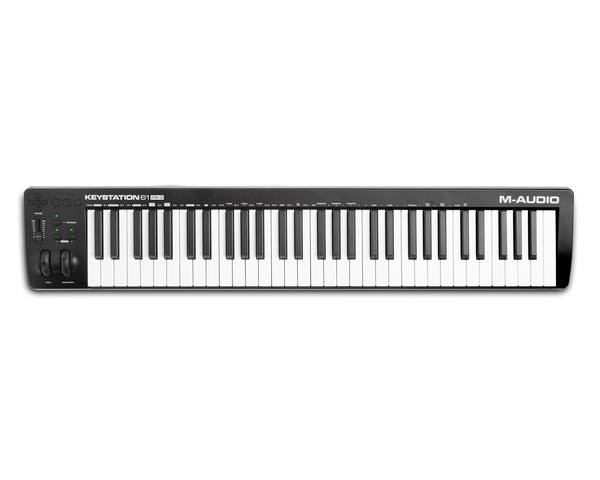 Simple Software ControlStart creating and performing music with your Mac or PC easy with the world’s best-selling keyboard controllers: The Keystation Series from M-Audio. Whether you’re a seasoned pro looking for just the right controls or are looking to get started with the right USB MIDI controller, the Keystation 61 MK3 is a simple, powerful MIDI controller designed for sequencing music and playing virtual instruments on your Mac or PC. Keystation 61 MK3 features 61 semi-weighted full-size velocity-sensitive keys and comprehensive controls that expand the range of playable notes, expressive capabilities, and enhance your recording workflow.Musical ControlWith Keystation 61 MK3, maximizing your creativity while minimizing the complication is easy: Use the fully assignable octave range buttons; pitch-bend and modulation wheels; volume slider, and transport and directional controls to play, perform, and record with your music software without using a mouse or trackpad. Keystation 61 MK3 also features a 5-pin MIDI output for connecting to your favorite hardware synth and a 1/4” (6.3mm) sustain pedal input that lets you use an external control pedal, such as the M-Audio SP2 (sold separately), for genuine piano sustain.Pure Player ExperienceCompact, lightweight and durable, Keystation 61 MK3 is perfect for musicians who want to take command of music software during live performances or for producers who wish to add an intuitive MIDI controller with a natural feeling keybed to their studio—it easily satisfies both roles. For an easy-to-use and portable setup, Keystation 61 MK3 is USB-powered, class-compliant, and supports USB-MIDI connectivity. Plus, Keystation 61 MK3 supports iOS connectivity with the Apple Lightning to USB Camera Adapter (sold separately), enabling you to perform and compose with audio apps on your iPad and other iOS devices.Key Features - 1. 61 full-size velocity-sensitive semi-weighted keys with natural feel2. USB-MIDI connection for playing virtual instruments, controlling recording software, and more3. 5-pin MIDI out for connecting to your favorite analog synth4. Transport and directional buttons for controlling any recording software/DAW5. Volume fader for deeper control of plugins6. Ergonomically designed pitch and modulation wheels for expressive performances7. Advanced functionality customizes fader, buttons, pitch and mod wheels to control any DAW or plugin parameter8. Compact design fits any desk, studio or stage setup perfectly9. USB-powered, supports plug-and-play connectivity to your Mac or PC—no drivers required10. iOS compatibility using the Apple iPad Camera Connection Kit (sold separately)11. Includes Ableton Live Lite and MPC Beats performance/recording software/DAWs12. Includes AIR Music Tech Mini Grand, with seven acoustic piano sounds13. Includes AIR Music Tech Velvet virtual electronic piano with five legendary electric pianos from the ‘60s and ‘70s14. Includes AIR Music Tech Xpand!2 multitimbral all-in-one workstation15. Includes AIR Music Tech TubeSynth, emulates the sound of vintage analog polyphonic synthesizers16. Includes AIR Music Tech Electric total electric piano collection17. Includes AIR Music Tech Bassline classic monophonic synthesizerSpecifications - What’s In The BoxKeystation 61 MK3Software Download CardsUSB CableUser GuideSafety and Warranty ManualTech Specs - Power: via USB or DC 9 V, 500 mA center-positive power supply(sold separately) - not required for use with a PC or MacDimensions: 39.2” x 7.44“ x 2.68” (995 mm x 189 mm x 68 mm)Weight: 9.0 lbs. (4.1 kg)Transport and Directional Controls: Mackie Control, Mackie/HUI, or MIDIMinimum System Requirements - Windows 7macOS 10.11Available USB port