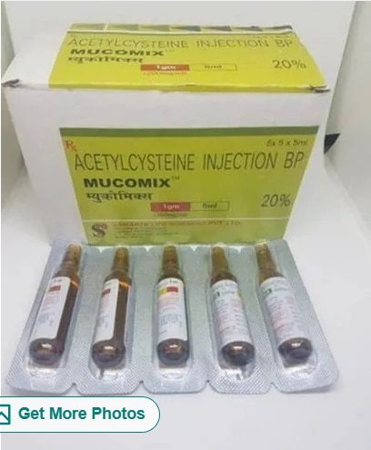 Mucomix 1gm Injection₹ 76/VialGet Latest PriceBrand Name	MucomixManufacturer	Samarth Life SciencesDose	200 mgPackaging Type	5 VialPackaging Size	5 mlComposition	AcetylcysteineEstablished as a Partnership firm in the year 2017 at Mira Road (Mumbai, India), we “Shree Guru Pharma” are a leading Wholesale Distributor of a wide range of Pharmaceutical Injection, Pharmaceutical Tablets, Meropenem Injections, etc