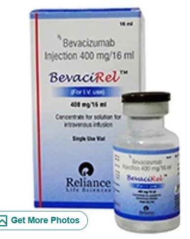 400mg Bevacizumab Injection₹ 17,500/VialGet Latest PriceBrand	BevacirelManufacturer	Reliance Life SciencePackaging	16 mlDosage Form	400mg/16mlTherapeutic Uses	IV UseShelf life	24 MonthsComposition	Bevacizumab 400 mgBevacirel 400 Mg Bevacizumab InjectionManufacturer and exporter of oncology,antibiotics and specialty medicine to globe. Company having WHO GMP plant and ISO 9001-2000 &14001-2004 company. Company focous on new molcules in other segment also.Company main motto to provide quality medicine to the globe.