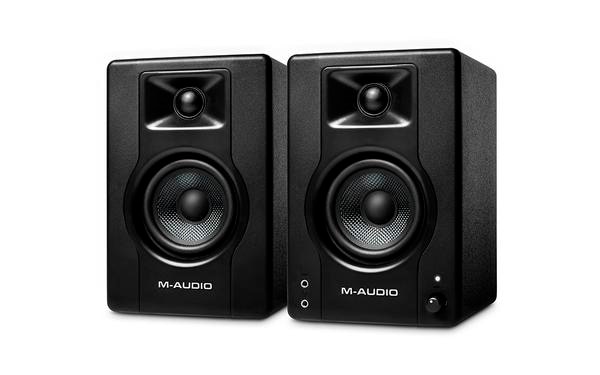 Are you unhappy with the sound quality of your built-in computer speakers? Looking to get a better listening experience for your favorite music, podcasts, live streams, video games, video calls and conferences? The M-Audio BX3 monitors are the perfect choice! Compact, attractive and easy-to-setup, M-Audio’s BX3 desktop speakers have been meticulously created for you to experience your media like never before!The Right Amount of Power and DesignDesigned for live streaming, gaming, creating content, producing music, watching movies or listening to your favorite music, M-Audio’s BX3 monitors provide 120 Watts of crystal-clear sound inside an attractive, style-driven design that provides the ultimate solution for pro-grade sound. The two-way design features an Acoustically-inert MDF cabinet with bass reflex that provides smooth low end and punch through the Black Kevlar® low frequency drivers. Plus enhanced rear ports add extended low-frequency response which makes any video-game, movie or song you play sound full and rich! The computer-optimized natural silk dome tweeters make sure you hear all the high-end frequencies and provide precise stereo imaging.Perfect ConnectionsThe rear panel connections offer 1/4”, 1/8”, and RCA inputs making them compatible with all your gear. There is even an 1/8-inch aux input and headphone connection cleverly placed on the front of the speaker for your tablet, computer, or mobile device. These connections allow you to work privately at any hour and are ideal for reproducing any type of media.Control Your SoundFeatures that are usually only found on high-end, expensive studio monitors are included on the rear panel of the M-Audio BX3. High-EQ and Low-EQ controls dial in the perfect sound for your environment and let you customize the sound of the BX3. The Left/Right Active Speaker Position Switch lets you choose which speaker is the Left or Right side. This is very useful if you are left-handed and want the speaker with the front panel volume control on your left side. It’s your choice!Key Features - 1. 3.5” Black Kevlar® low frequency drivers; 1” natural silk dome tweeters2. New computer-optimized tweeter waveguide for precise imaging3. High-EQ and Low-EQ controls for dialing in the perfect sound4. Enhanced rear ports for extended low-frequency response5. Left/Right Active Speaker Position Switch for configuring which side has volume control6. 1/4”, 1/8”, and RCA inputs for connecting to virtually any audio source7. Front 1/8” AUX input for quick connection of smartphones or other audio sources8. Acoustically-inert MDF cabinet with bass reflex design for deep, rich sound9. Includes 1/8” speaker interconnect cable, 1/8” to 1/8” cable, 1/8” to RCA cable and Foam FeetTechnical Specifications - Frequency Response - 80 Hz – 22 kHzOutput Power - 120 W (total peak), 2 x 25 W (RMS)LF Driver - 3.5” / 88.9 mmHF Driver - 1” / 25.4 mm; silk domeAudio Inputs - (1) RCA stereo input pair / (2) 1/4“ (6.35 mm) TRS inputs / (1) 1/8” (3.5 mm) stereo auxiliary inputHeadphone Output - 1/8” (3.5 mm) stereo outputInterconnection Cable - 1/8” (3.5 mm) TSPower - 100–240 VAC, 50/60 Hz, 85 WDimensions 5.5” x 5.7” x 8.2”(width x depth x height, per speaker) 140 x 145 x 208 mmWeight 7.39 lbs.(per speaker)3.35 kg