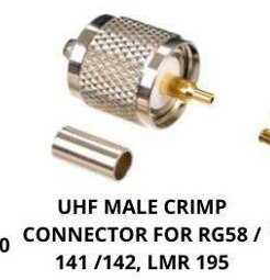 UHF MALE CRIMP CONNECTOR FOR RG58/141/142,LMR 195
