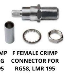 F FEMALE CRIMP CONNECTOR FOR RG58,LMR 195