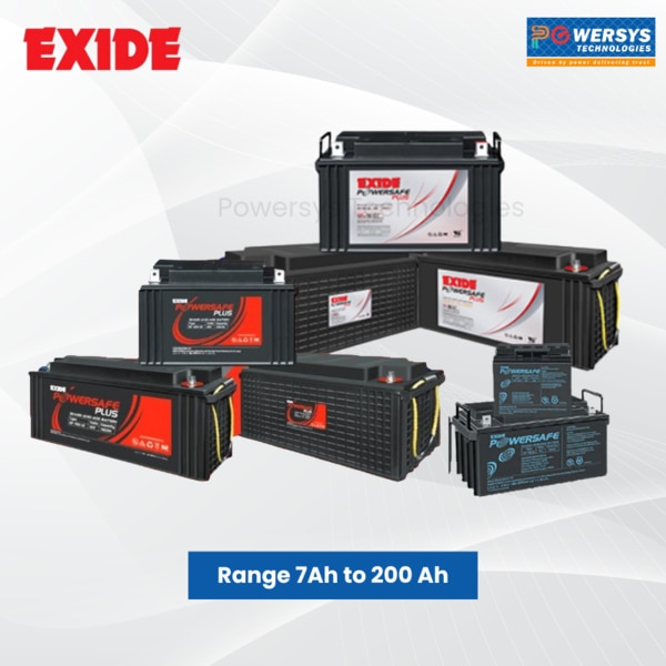 EXIDE Powersafe Plus Range for uninterrupted power for all your critical needs. It is Sealed, Maintenance-free VRLA, with enhanced design features which provides you with a higher performance and reliability. It goes without saying that EXIDE Powersafe Plus is suited for Indian application conditions.* New Improved Sealed Maintenance free* Excellent Charge Retention and Recovering Ability.* Eco-Friendly* Superior High-Rate Discharge