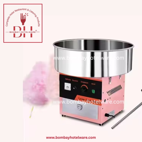 Compact candy floss machine for small-scale commercial use. 900W power, fast heating, easy to operate – ideal for events, shops, and food stalls.This Compact Candy Floss Machine is specially designed for small-scale commercial setups like event stalls, party vendors, sweet shops, and kiosks. With a powerful 0.9kW motor, stainless steel bowl, and simple operation controls, it delivers soft and fluffy cotton candy within seconds.The compact design makes it portable and space-efficient for mobile setups and food carts. Low maintenance and quick operation make it a favorite for occasional and daily use.Key Features:✔ 900W Power – Fast & Consistent Heating✔ Compact Body – Ideal for Small Shops & Counters✔ Easy Operation with Power Switch & Heat Control✔ Stainless Steel Bowl – Durable & Easy to Clean✔ High-Speed Spinning Head for Fluffy Candy✔ Ideal for: Fairs, Birthday Events, Kiosks, School Canteens