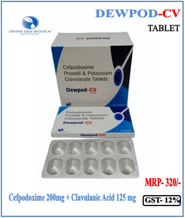 Brand Name - DEWPOD-CV Packing Size - 10*1*10 Packing Type - Alu Alu MRP - 320 we “Divine Dew Biotech” are listed among the most prominent and trusted organization of the market highly engrossed in manufacturing, trading and supplying a vast selection of Pharmaceutical Products. Our offered assortment of products encompasses highly effective Pharmaceutical Tablets, Pharma Tablets, and SOFTGEL Capsules. Offered products are prepared by taking finest quality components taken from the most trusted and certified suppliers of the industry. Offered products are highly demanded among our clients for their effective results and high purity. Apart from this, these offered products are highly used in medical fields. Furthermore, we also provide PCD franchisee services.