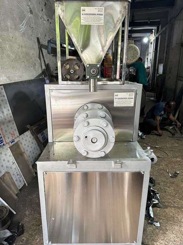 Pola Making Machine by KS Engineering WorksKS Engineering Works, located in Noida, is a trusted name in the manufacturing of corn puff extruder machines, catering to the growing snack food industry. Our extruder machines are designed to produce light, crispy, and flavorful corn puff snacks with precision and efficiency, making them an excellent choice for snack manufacturers.The corn puff extruder machine is engineered to create a variety of puffed snacks using corn or other cereal grains. With its robust construction and innovative design, the machine ensures consistent quality and high production output. It is suitable for both small-scale and industrial-scale production units.Key Features of Our Corn Puff Extruder Machine: • High Efficiency: Delivers a continuous production process, ensuring a steady supply of puffed snacks. • Durable Build: Made with high-grade materials to withstand rigorous use and ensure a long service life. • Customizable Shapes and Sizes: Capable of producing various shapes like rings, balls, or other unique designs to meet market demands. • Easy Operation and Maintenance: User-friendly controls and easy-to-clean parts for seamless operation and reduced downtime. • Energy Efficiency: Designed to minimize energy consumption while maximizing output.At KS Engineering Works, we are committed to delivering reliable and high-performance machinery that helps snack manufacturers achieve consistent quality and innovation in their products.For top-quality corn puff extruder machines tailored to your production needs, get in touch with KS Engineering Works today. Let us help you enhance your snack production with our advanced technology!