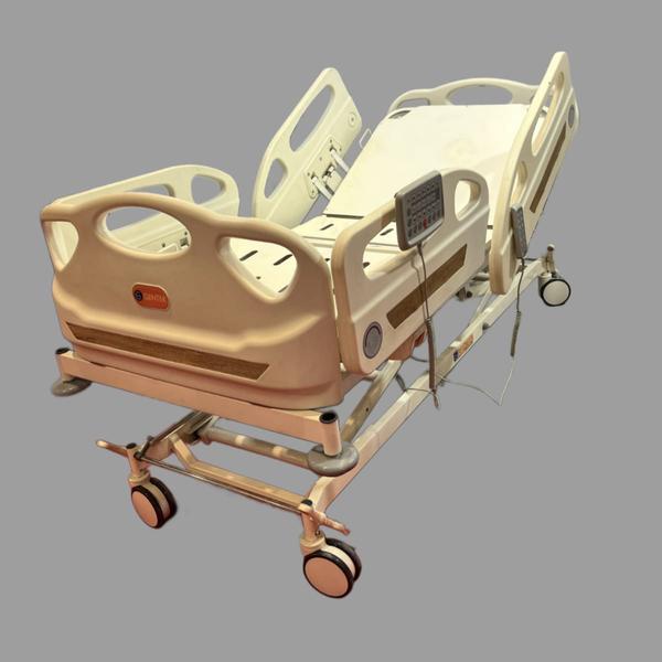 Features:7 Electric Functions for advanced patient care:Backrest adjustmentLeg rest adjustmentHeight adjustmentTrendelenburg & Reverse TrendelenburgOne-touch cardiac chair positionAuto-regression systemABS Head & Foot Panels – removable and easy to cleanABS Collapsible Side Railings – for patient safetyCentral Locking Castor Wheels (125mm / 5