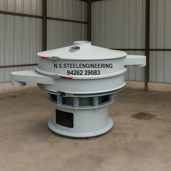 Vibro SifterApplication & Process :Compact Sieving & Grading Process TechnicN.S.STEEL Vibro Sifter is used for screening, sieving, grading for solid-liquid separation, process toseparate the desired elements and the undesired elements from the combination of solid to solid (where twosolids are generally having different properties) and solid to liquid material. It used in various industries suchas Pharmaceutical, Chemicals, Cosmetics, plastics, paints, plastic, minerals, rubber compounds, metalpowders, detergents, pesticides and fertilizers, dyestuff and pigmentsProduct DescriptionThe vibro sifter machine is widely known as Vibro Sifter, Vibro Screen, Vibrating Screen, Lab Vibro Sifter, Pharmaceutical Sifter, Vibro Sieve, Vibro Sifter Machine, and Powder Sieving Machine. Bhagwati Machines India Pvt. Ltd is widely known as a leading manufacturer of high-speed vibro sifter machines. Our offerings include 20” vibro shifter machine, 30” vibro sifter machine, 48” vibro sifter machine and 60” vibro sifter machines for pharmaceutical tablet press. A typical Vibro shifter has a circular gyratory screen which separates mass composition of solids and liquids on the basis of their grades and particle sizes. The machine consists specially designed vibratory motor that generates vibration in three different planes along the vertical axis. This enables us to meet various requirement of our clients global wide.