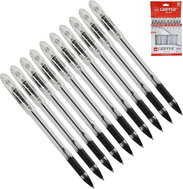 Here’s a concise and effective description of the “Cello Gripper Ball Pen”:“Cello Gripper Ball Pen – Smooth Writing, Maximum Comfort”The Cello Gripper Ball Pen is designed for effortless writing and enhanced grip. It features a “soft rubberized grip” for comfortable handling, even during long writing sessions. The “0.7mm or 1.0mm ballpoint tip” ensures a “smooth and consistent ink flow”, ideal for everyday writing tasks. With its “sleek design”, “quick-drying ink”, and “durable body”, the Cello Gripper is a perfect companion for students, professionals, and anyone who values precision and comfort in their pen.