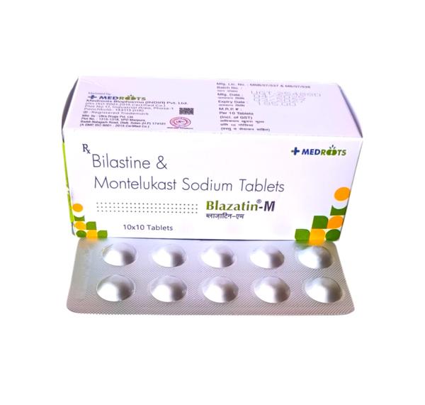 Bilastine + Montelukast is a combination of two medicines : Bilastine and Montelukast. Bilastine is an anti-allergic medication. It treats allergy symptoms such as itching, swelling, and rashes by blocking the effects of a chemical messenger (histamine) in the body. Montelukast works by blocking the action of leukotriene, a chemical messenger. This reduces inflammation in the airways to prevent asthma and relieve symptoms of allergies.
