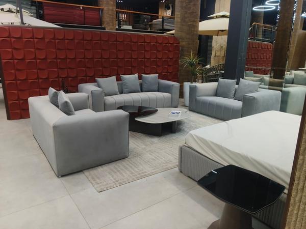 3+2+2 Seater SofaUpgrade your living space with this elegant 3+2+2 seater sofa set, expertly crafted from sturdy pine wood for lasting durability. Upholstered in premium quality fabric and cushioned with Sleepwell foam, it offers exceptional comfort and support, perfect for everyday lounging or entertaining guests. Its sophisticated design and plush seating bring a touch of luxury to any room, making it an ideal choice for modern homes.