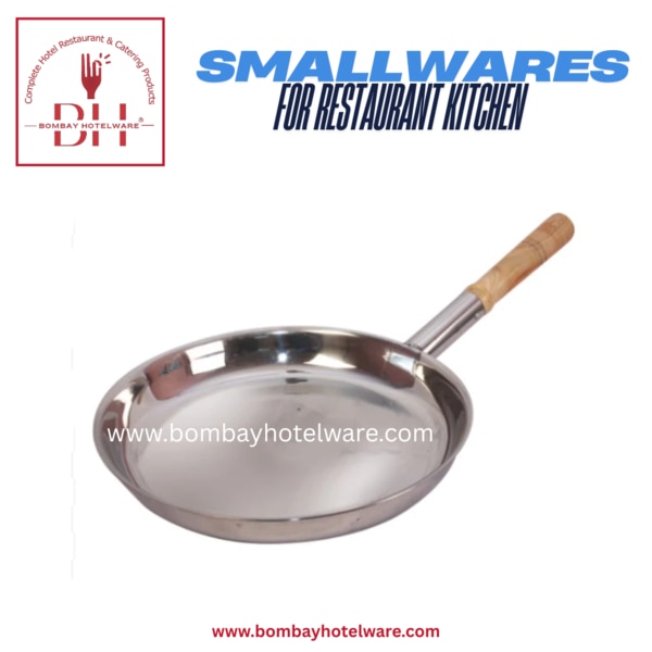 Stainless Steel Fry Pan with Wooden Handle